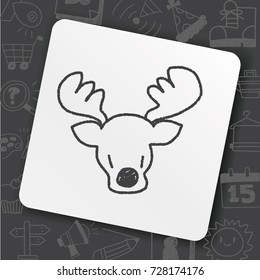 reindeer doodle drawing