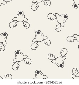 reindeer doodle drawing seamless pattern background