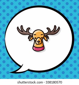 reindeer doodle, speech bubble