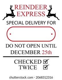 Rentier Express, Special Delivery Santa Sack Design | Weihnachtstasche-Design | Weihnachtsbeutel für Sonderlieferung