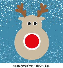 Reindeer face design vector illustration on a snowy background