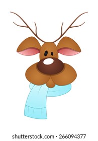 Reindeer Face with Scarf