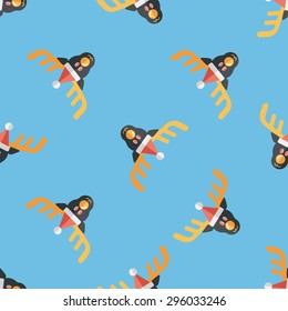 Reindeer flat icon, eps10 seamless pattern background