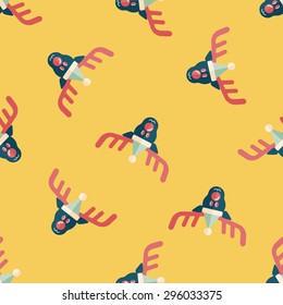 Reindeer flat icon, eps10 seamless pattern background