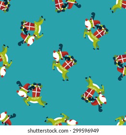 Reindeer flat icon, eps10 seamless pattern background
