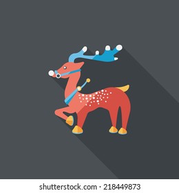 Reindeer flat icon with long shadow eps10