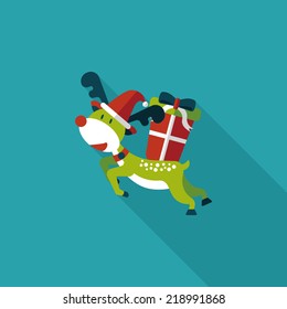 Reindeer flat icon with long shadow, eps10