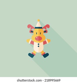 Reindeer flat icon with long shadow, eps10