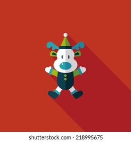 Reindeer flat icon with long shadow, eps10