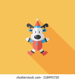 Reindeer flat icon with long shadow, eps10