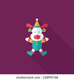 Reindeer flat icon with long shadow, eps10