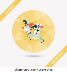 Reindeer flat icon with long shadow, eps10
