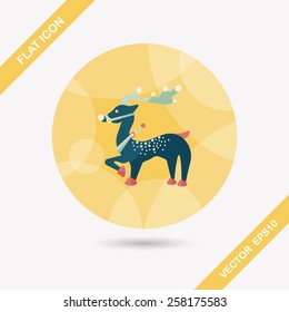 Reindeer flat icon with long shadow eps10