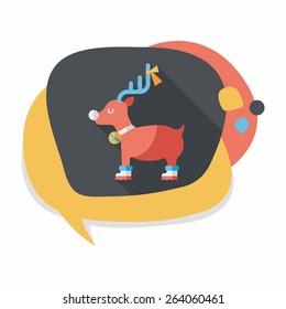Reindeer flat icon with long shadow, eps10