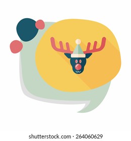 Reindeer flat icon with long shadow, eps10