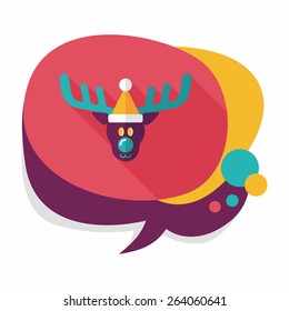 Reindeer flat icon with long shadow, eps10