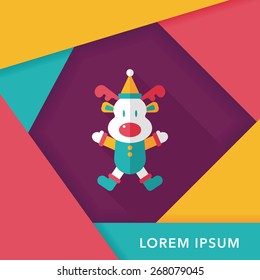 Reindeer flat icon with long shadow, eps10