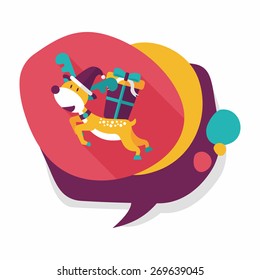 Reindeer flat icon with long shadow, eps10