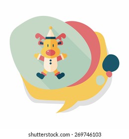 Reindeer flat icon with long shadow, eps10