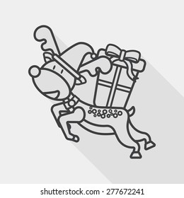 Reindeer flat icon with long shadow, eps10, line icon