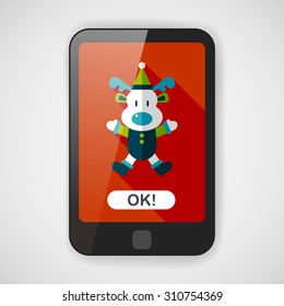 Reindeer flat icon with long shadow, eps10