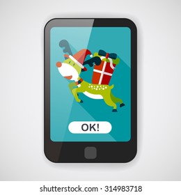 Reindeer flat icon with long shadow, eps10