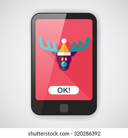 Reindeer flat icon with long shadow, eps10