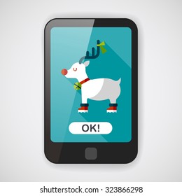 Reindeer flat icon with long shadow, eps10