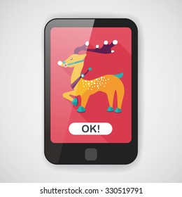 Reindeer flat icon with long shadow eps10