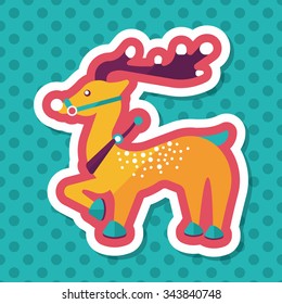 Reindeer flat icon with long shadow eps10