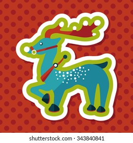 Reindeer flat icon with long shadow eps10