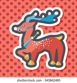 Reindeer flat icon with long shadow eps10