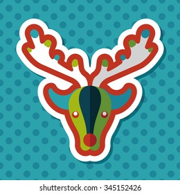 Reindeer flat icon with long shadow, eps10