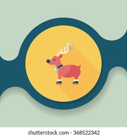 Reindeer flat icon with long shadow, eps10