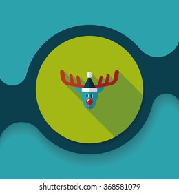 Reindeer flat icon with long shadow, eps10