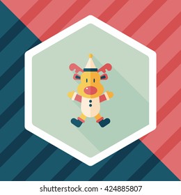 Reindeer flat icon with long shadow, eps10