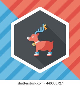 Reindeer flat icon with long shadow, eps10