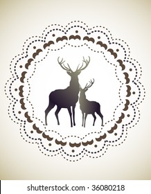 reindeer with floral frame