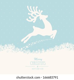 reindeer fly merry christmas