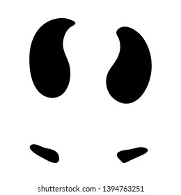 Reindeer Footprint. Black Silhouette Design. Vector Illustration.