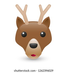 Reindeer Forest Mountain Animals Emoji Illustration Face Vector Design Art 