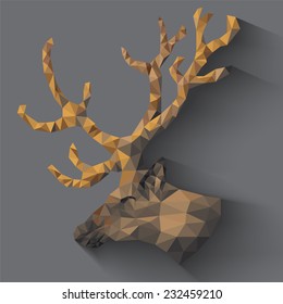 Reindeer in geometry triangle polygon look