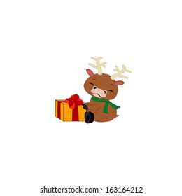 Reindeer and the gift 
