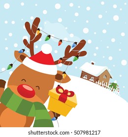 Reindeer With Gift