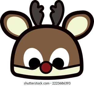 Reindeer hat illustration. Christmas. Cute. Little