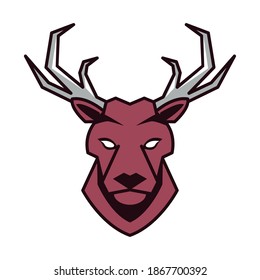 reindeer head animal emblem icon vector illustration design
