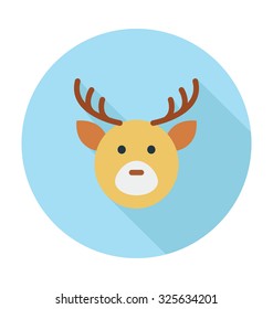 
Reindeer Head Colored Vector Icon
