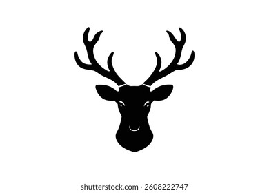 A reindeer head icon silhouette art illustration