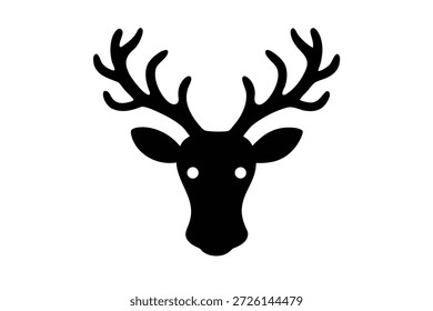 Icono de cabeza de reno simple y decorativo