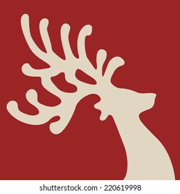 reindeer head red background
